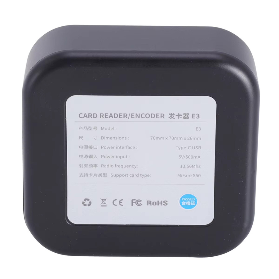 LUCKING DOOR USB RFID M1 S50 Karten-Encoder-Sensor in Schwarz für TTLOCK App und TTHotel IC Smart Lock Systeme, B/T/H: 7,0 x 2,6 x 7,0 cm - Bild 4