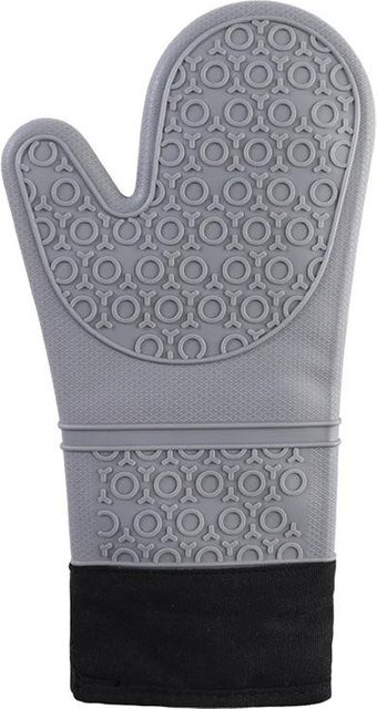 Hitzebeständige und wasserdichte Silikon-Backhandschuhe mit Baumwollfutter in Grau von Household supplies MH - Bild 1