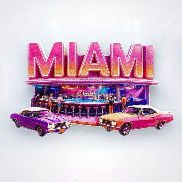 BearPaw Miami Beach Kühlschrankmagnet mit 3D-Design in Multicolour als Sommer-Souvenir - Bild 1