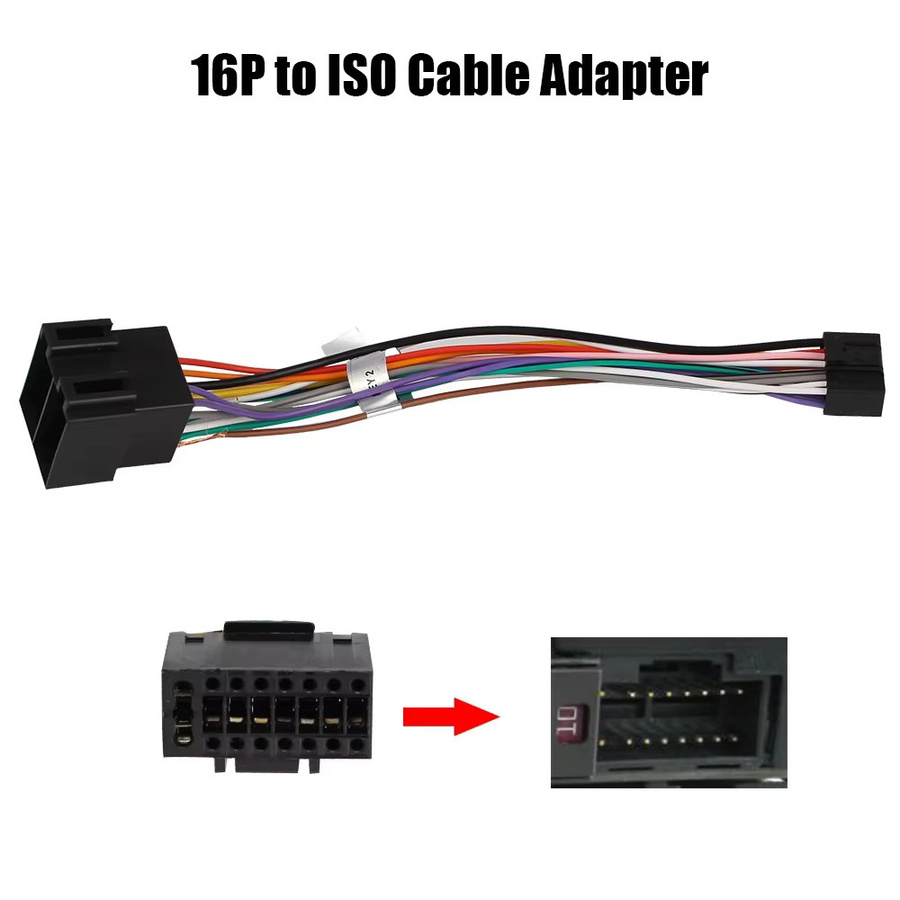 Grandnavi 16-poliges Steckerkabel als ISO-Standard-Stecker-Adapter für Android-Autoradios und Kabelbaum-Adapter in Multicolor - Bild 3