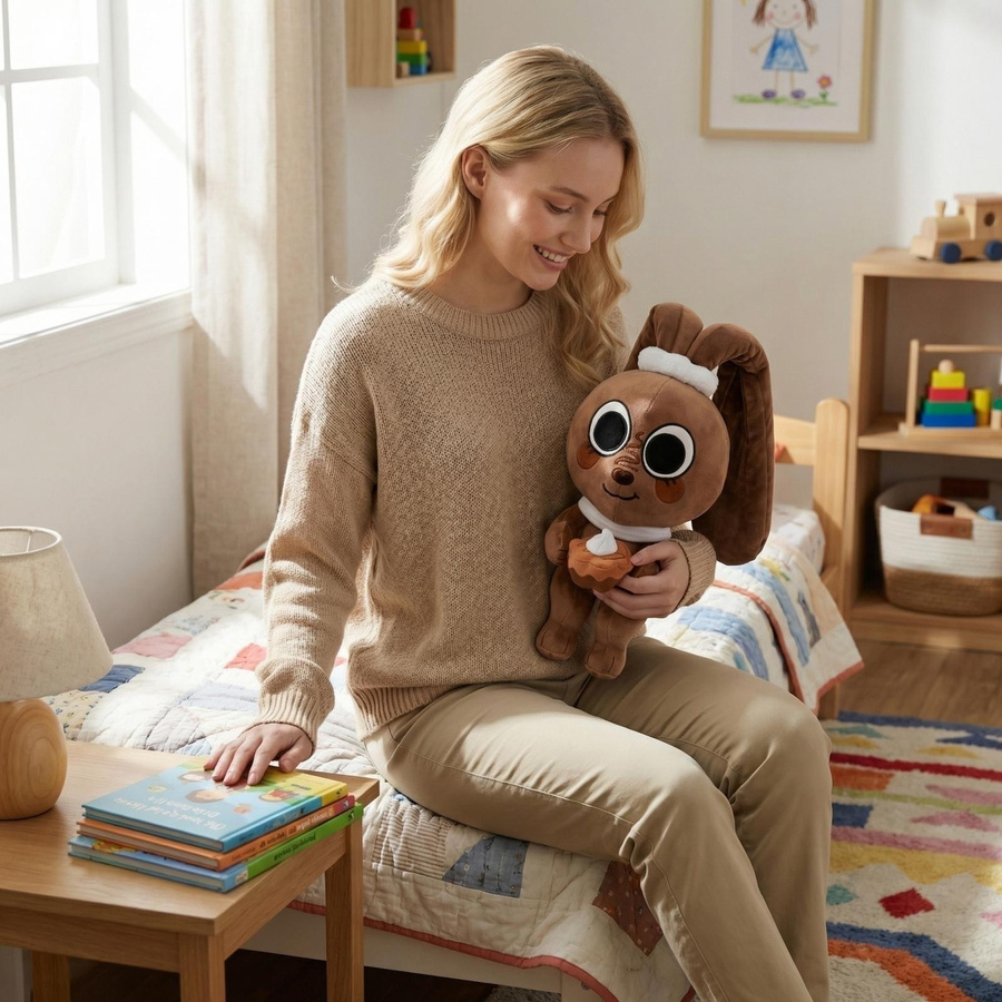 mernfsn Plüsch Hund Spielzeug mit Kuchenmotiv Stofftier - Bild 5