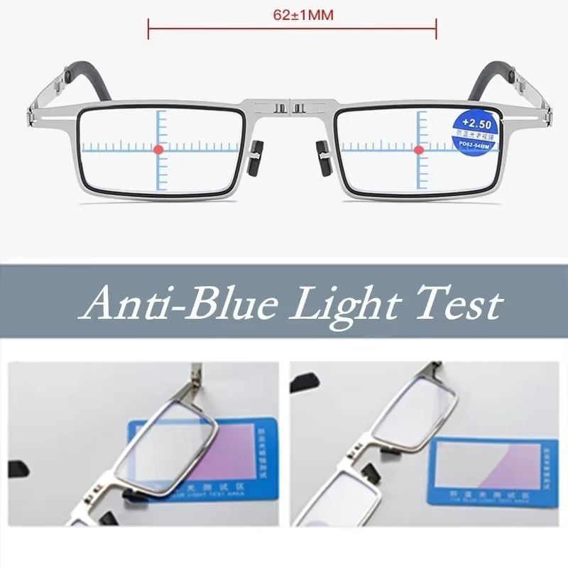 DIXSG Lesebrille, Vollrand, rectangular, Metal, silver, Unisex - Bild 4