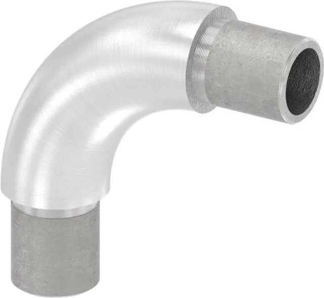 FeNau Rohrbogen 90 Grad aus V2A Edelstahl in Silber für Rohr Ø 21,3 x 2,0 mm - Bild 1