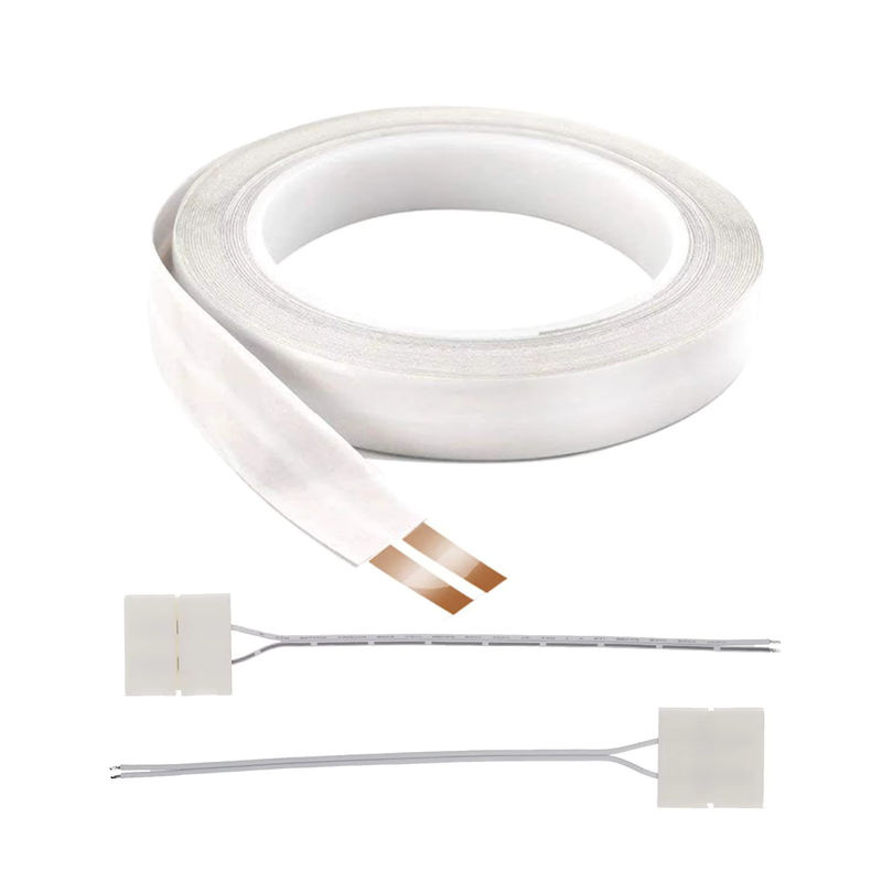 Khelse Flexibles Ultraflaches Elektrokabel, 2-adrig aus reinem Kupfer, 16/22 AWG, Selbstklebend, Weiß, Stromverlängerungskabel für LED-Streifen und Schrankleuchten - Bild 3