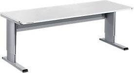 Schraubentisch Treston WB 818 Standard in Weiß und Grau, höhenverstellbar, B/T/H: 110 x 80 x 80 cm - Bild 1