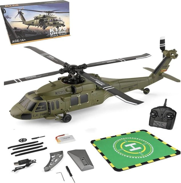 WLtoys K170 RC-Helikopter UH-60L, RC-Flugzeug, mit LED-Licht - Bild 1