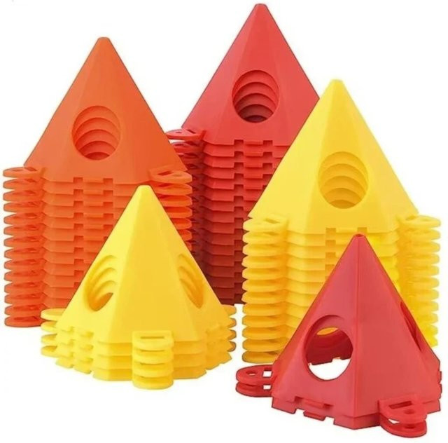 Skeyo 10-teiliges Stativ-Set in Pyramidenform als dreieckiger Halter und Stehlager für Tischler und Aerosol-Farbhalter - Bild 1