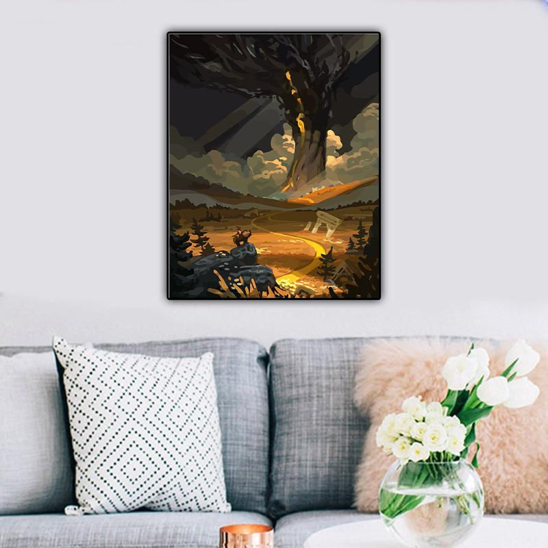 FIYO Malen nach Zahlen Set Herbstlandschaft auf Leinwand, mehrfarbig, B/H: 40 x 50 cm, rahmenlos - Bild 2