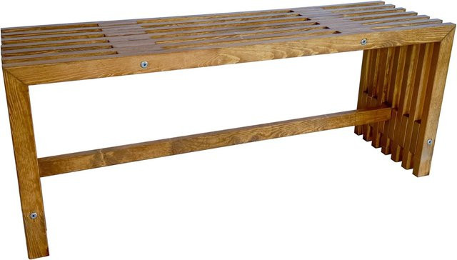 Holzbank Quadra von Andrewex aus Nadelholz in Braun, B/T/H: 110 x 45 x 32,5 cm - Bild 1