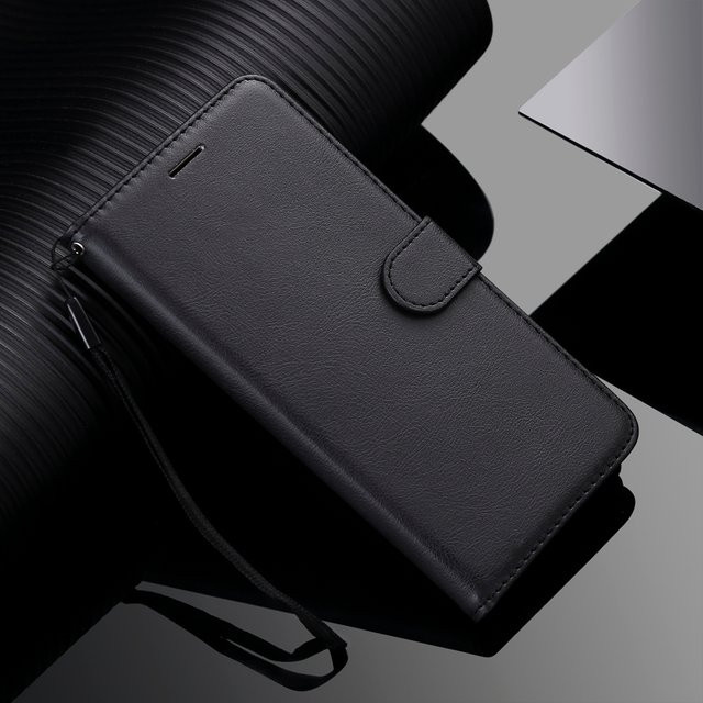 Lederne Brieftaschen-Flip-Cover Handyhülle mit Magnetverschluss für Samsung Galaxy S26 S10 S9 S8 S7 S6 Plus Edge in Schwarz - Bild 1