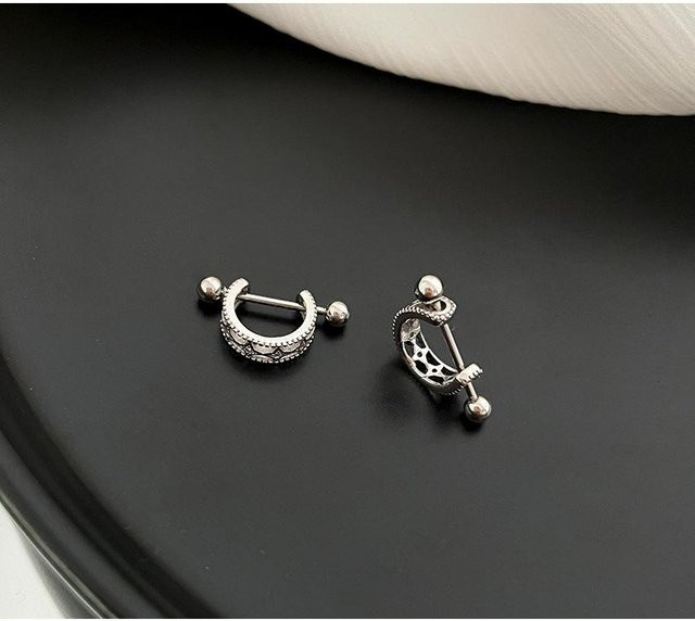 Creolen 925 Silber, Schwarz, Damen - Bild 1