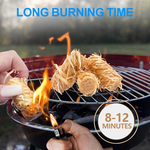 30 Stück wasserdichte Feuerstarter aus Naturholz in Braun für Lagerfeuer, Grill, Kamin und Holzofen - Bild 1