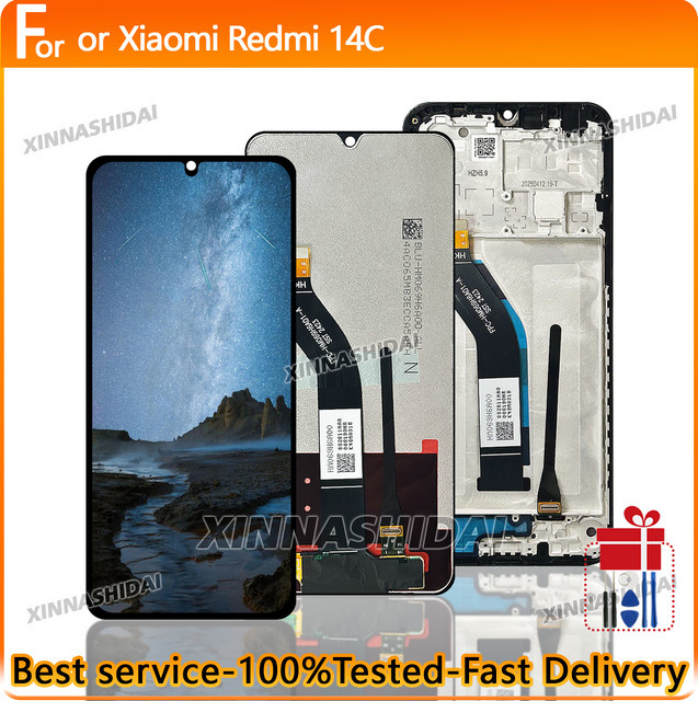 Xiaomi Redmi 14C LCD Display mit Rahmen und Touchscreen Digitizer in Schwarz (2411DRN47C) - Bild 1