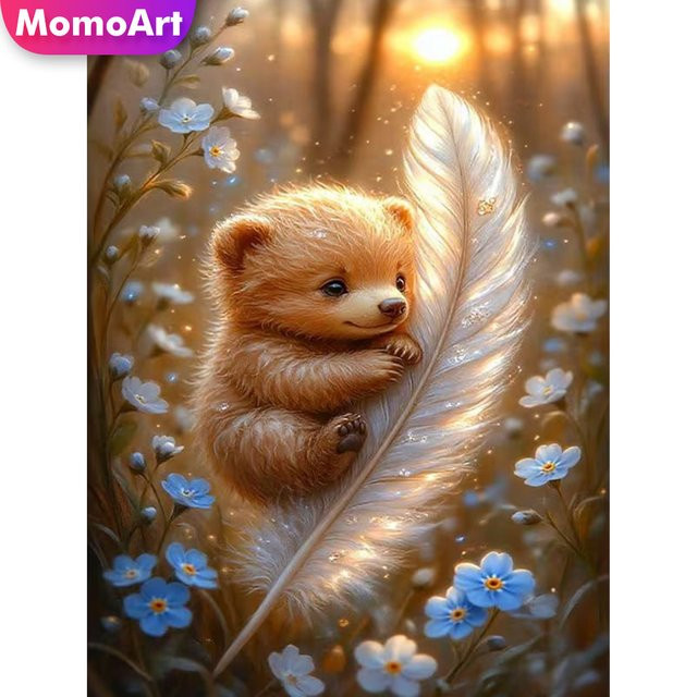 Momoart Diamant-Mosaik Bär, Diamantmalerei, Tiere, Mehrfarbig - Bild 1