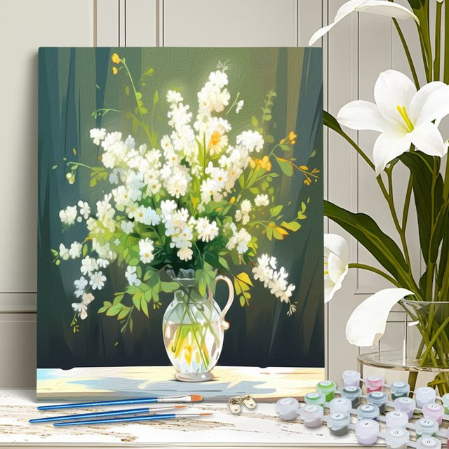 RUOPOTY Malen nach Zahlen Set mit floralem Motiv auf Leinwand in Mehrfarbig - Bild 1