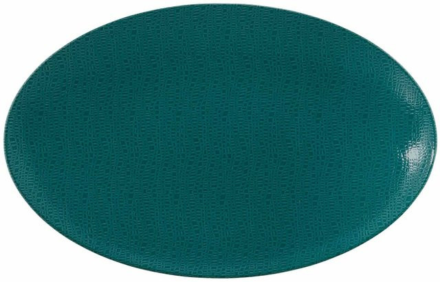 Seltmann Weiden Servierplatte Life Fashion aus Porzellan, rechteckig, Weiß und Türkis, Breite: 40 cm, Tiefe: 26 cm - Bild 1
