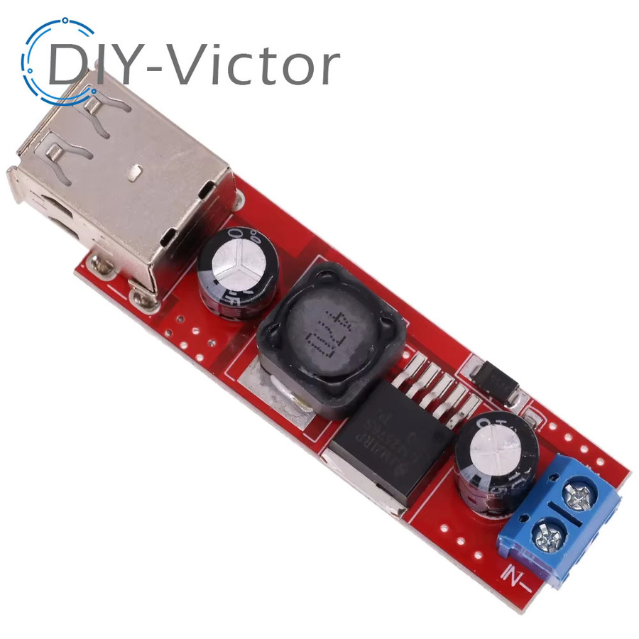 LM2596 Dual-USB DC-DC Abwärtswandler Modul für Fahrzeugladegeräte, 6V-40V auf 5V 3A, Rot - Bild 3