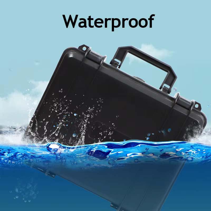 Wasserdichter und schlagfester Werkzeugkoffer aus Kunststoff in Schwarz mit Schwamm-Aufbewahrungsbox für Präzisionsgeräte, Breite: 28,7 cm, Höhe: 10,7 cm - Bild 3