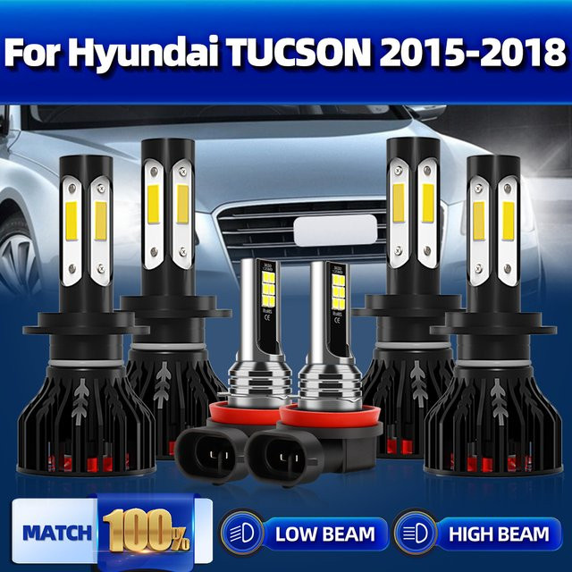 H7 Canbus LED-Scheinwerfer 60000LM 360W Weiß für Hyundai Tucson TL TLE 2015-2018 und Crossfox - Bild 1