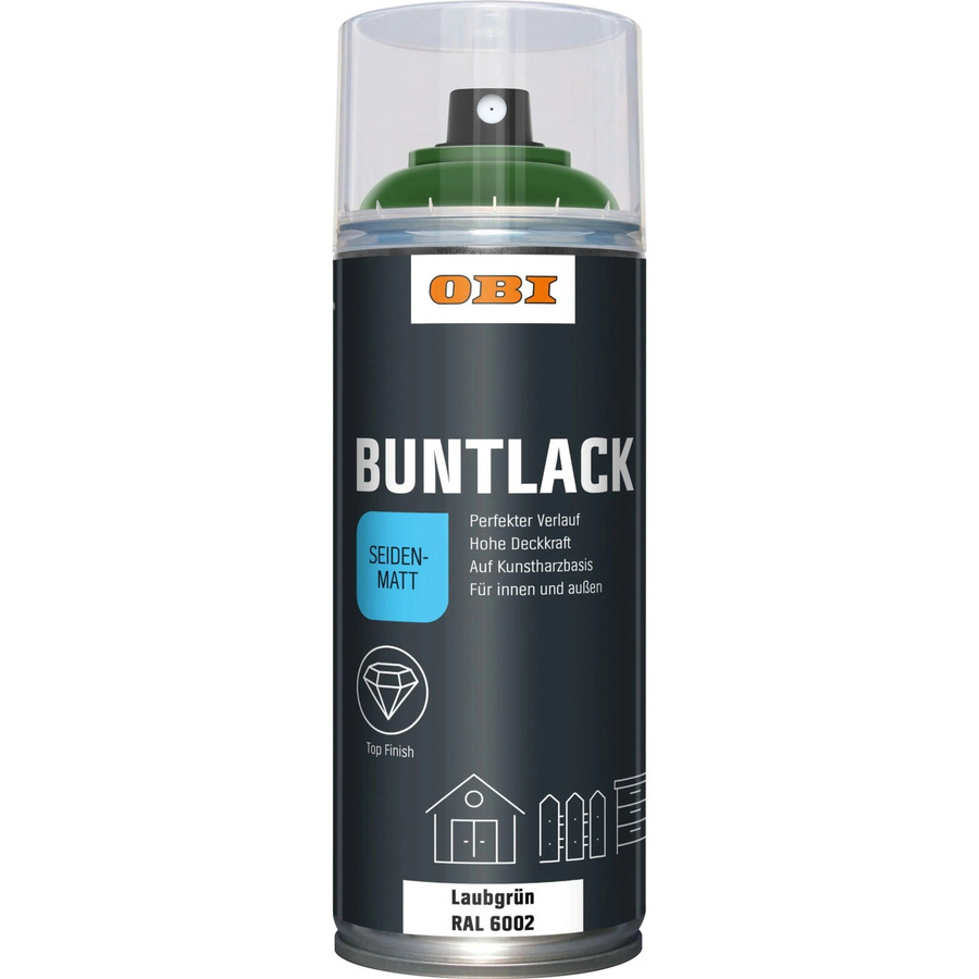 OBI Buntlack Spray RAL 6002 Laubgrün seidenmatt 400 ml - Bild 2