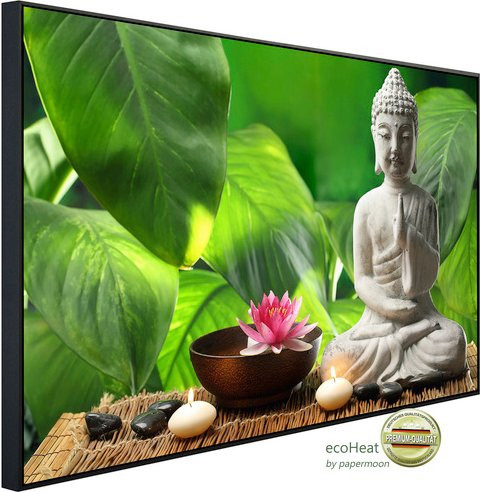 papermoon EcoHeat Infrarotheizung Buddha in der Meditation, Matt-Effekt, bunt, mit App-Steuerung und Überhitzungsschutz - Bild 1