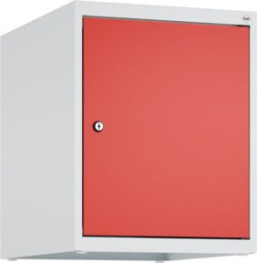 C+P Aufsatzschrank 7035/3020 mit Zylinderschloss und 1 Abteil, B/T/H: 50 x 40 x 50 cm, Stahlkonstruktion in Grau und Rot - Bild 1