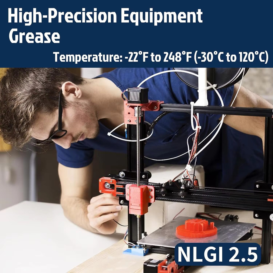 Wartungsfett für 3D-Drucker mit Lithiumformel zur Geräuschreduzierung und zum Verschleißschutz für Linearschienen, Gewindespindeln und Lager inklusive Bürste, Farbe: Weiß - Bild 2