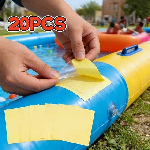 20 Stück wasserdichte und transparente runde Reparatur-Patches aus Kunststoff für Schwimmringe, Zelte und Schlafsäcke - Bild 1
