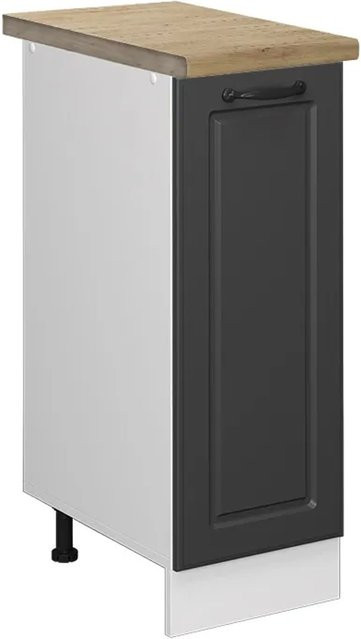 Vicco Apothekerschrank R-Line Landhausstil in Anthrazit und Weiß mit Eichenoptik, B/T/H: 30,0 x 60,0 x 81,6 cm - Bild 1