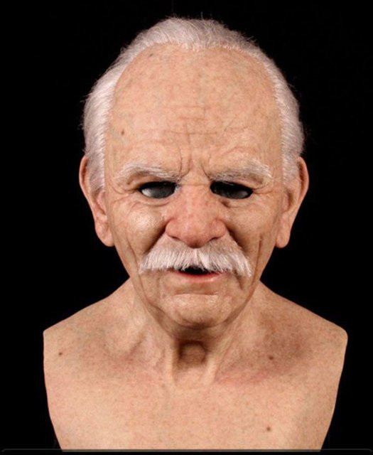 AetherGuild Realistische Männergesichtsmaske, Verkleidung Kostüm Cosplay Halloween Old Man - Bild 1
