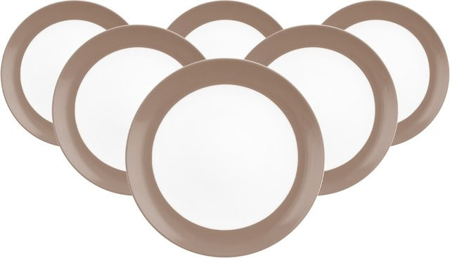 Seltmann Weiden Brotteller Liberty Pure Colors aus Porzellan, Beige, 6er Set, Durchmesser: 17,5 cm - Bild 1