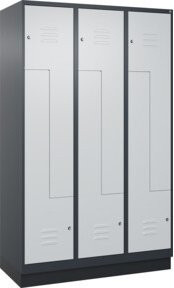 C+P Z-Spind Classic PLUS mit 6 Fächern, Sockel, Zylinderschloss, Farbe: Anthrazit/Grau/Schwarz, H x B x T: 195 x 120 x 50 cm - Bild 1