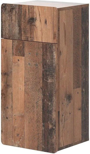 Vicco Midischrank Izan Oldstyle in Braun mit Schublade und Tür, B/T/H: 36,6 x 32,8 x 76,6 cm - Bild 1