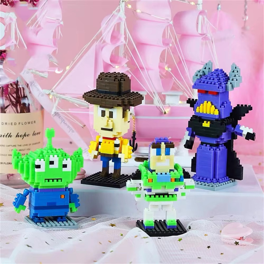Disney Bausteinspielzeug, Mini-Desktop-Ornament, Kunststoff, Bunt - Bild 2