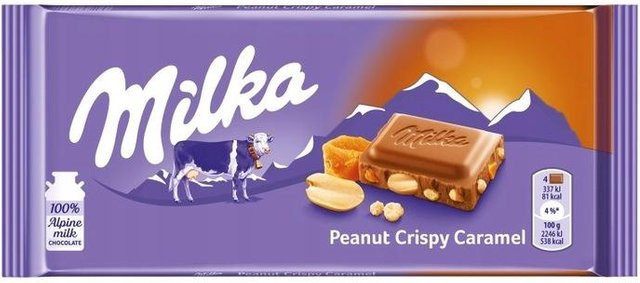 Milka Vollmilchschokolade Knusprige Erdnuss und Karamell 90 g - Bild 1
