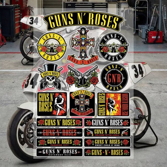 G-Guns N' Roses Ästhetische Graffiti-Aufkleber aus wasserfestem PVC in Multicolour für Motorrad, Skateboard, Auto und DIY-Dekoration - Bild 1