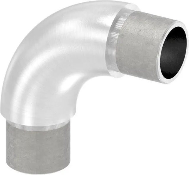 FeNau Rohrbogen 90 Grad aus V2A Edelstahl in Silber für Rohr Ø 26,9 mm - Bild 1