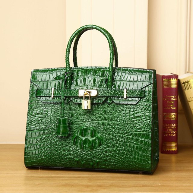 JMG Bags Umhängetasche Leder, Krokodilmuster, Platin, Grün, Damen - Bild 1