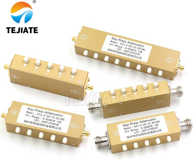 TEJIATE N-Typ RF Signal-Dämpfer mit SMA-Anschluss, einstellbar 0-90dB, 2W High Power, 0-4GHz, Goldfarben - Bild 1