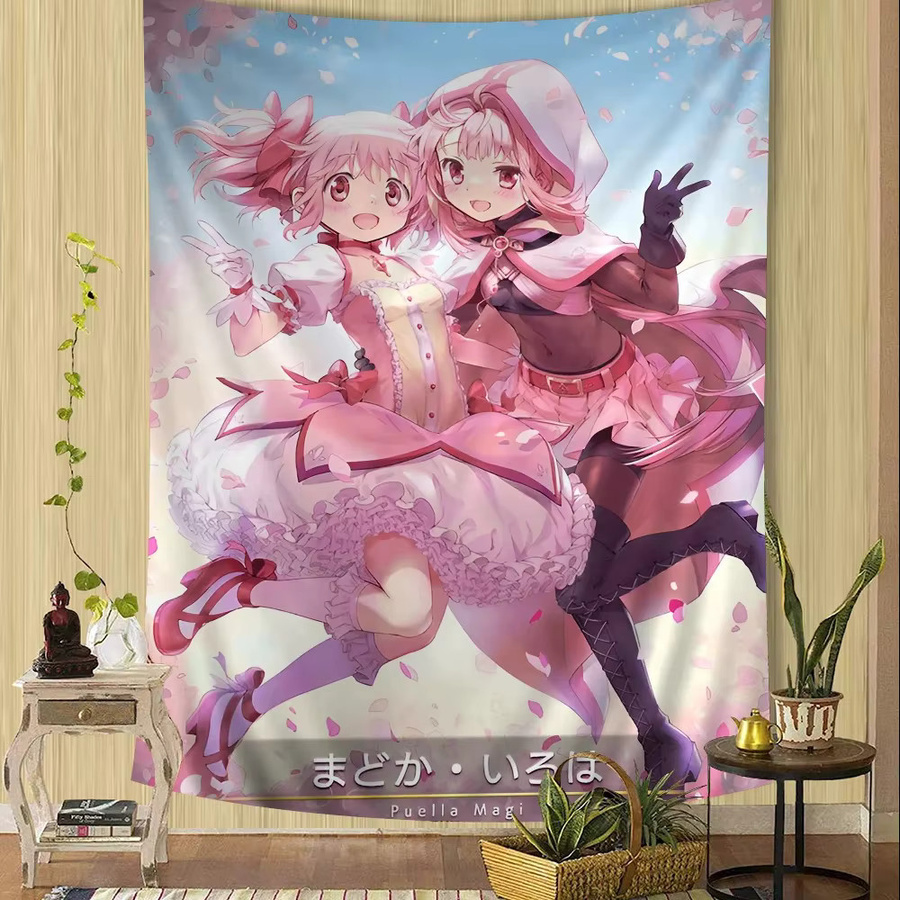 Madoka Kaname Kyubey Wandteppich mit Anime-Druck für dein Schlafzimmer oder Wohnheim - Bild 1