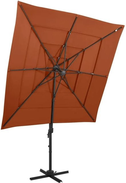vidaXL Sonnenschirm mit Aluminium-Mast in Terrakotta, B/T: 250 x 250 cm - Bild 1