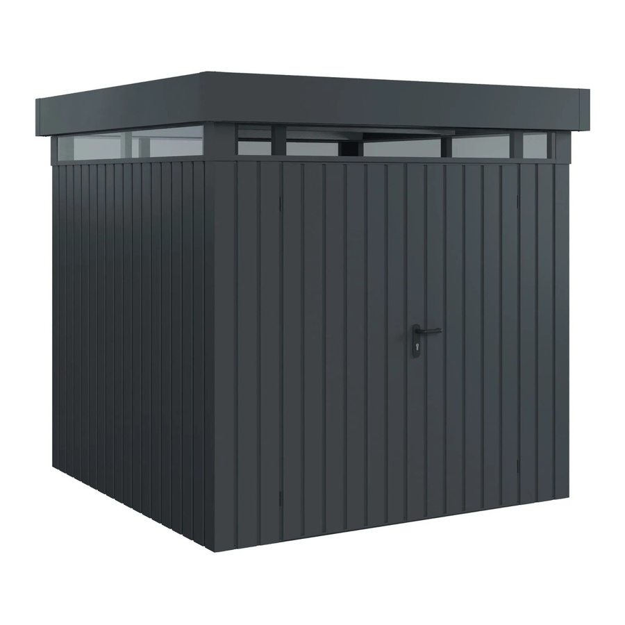 EcoStar Gerätehaus Euroline mit Pultdach und Lichtband, 2-flüglig, Anthrazit, B: 229 cm, T: 227 cm - Bild 2