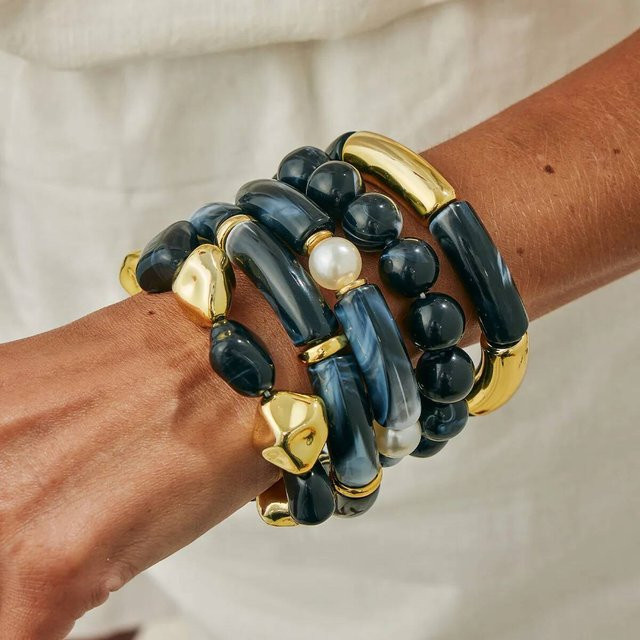 KunJoe Armbänder, Acrylperlen, schwarz, Damen - Bild 1