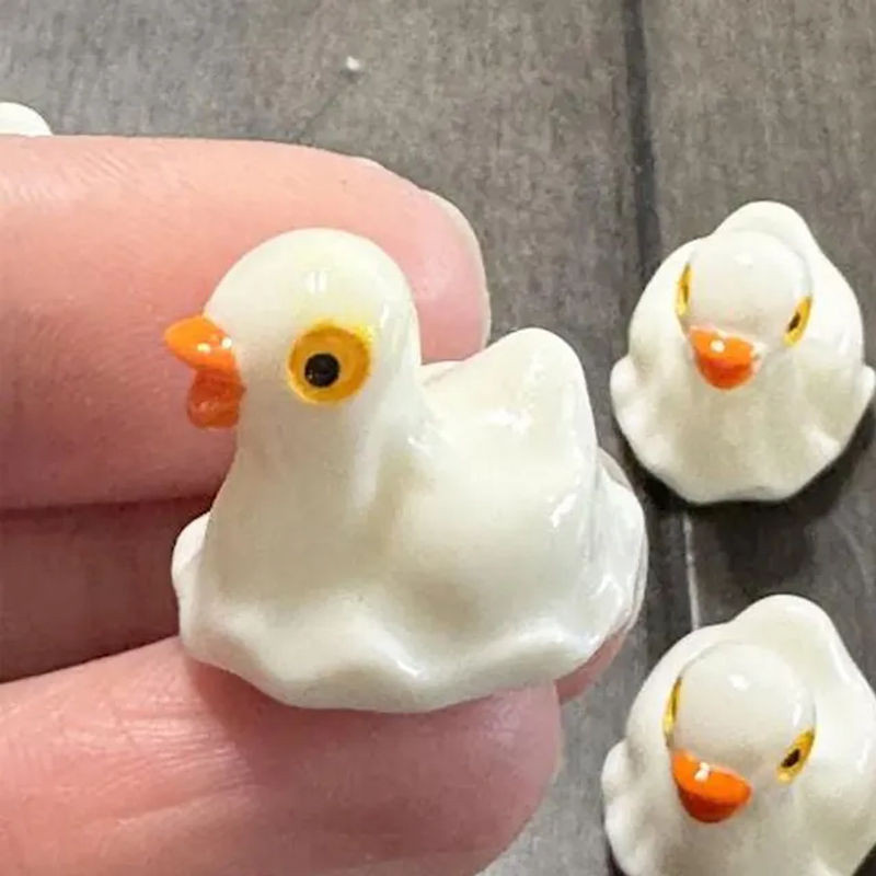 5 oder 10 Stück Geister-Enten aus Kunstharz in Weiß als Miniatur-Halloween-Ornament für DIY-Feenhandwerk und Mikrolandschaften - Bild 1
