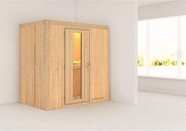 Karibu Sauna Vera Natur aus Fichte und Espe B/T/H: 198 x 118 x 196 cm - Bild 1