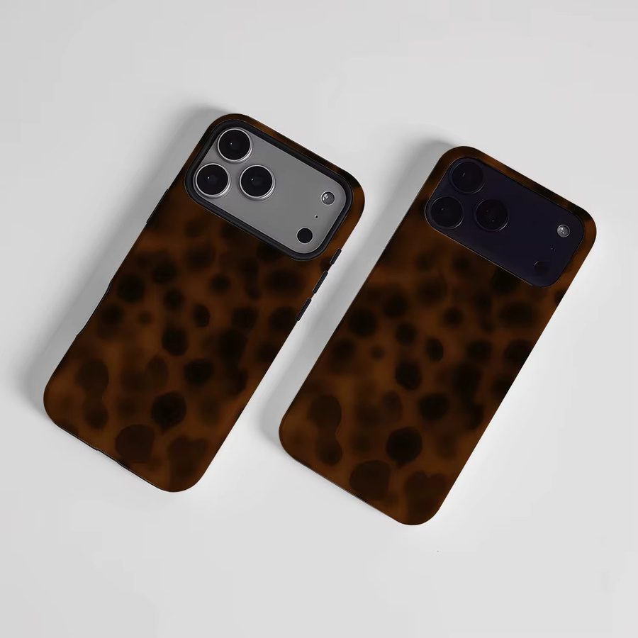 CaseLumi Matte Bumper MagSafe Schutzhülle für iPhone 17 16 15 14 13 Pro Max, Stoßfeste PC-Hülle in Braun mit Leopardenmuster - Bild 2