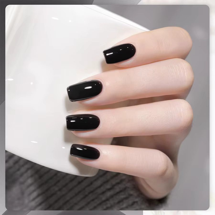 QAZIXU Nagellack Gel, schwarz, glänzend, 10 ml - Bild 2