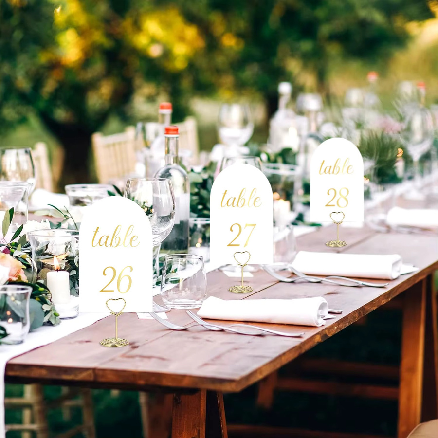 30 Stück Hochwertige Hochzeitskarten mit Sitzplatznummern in Weiß und Goldprägung - Bild 3