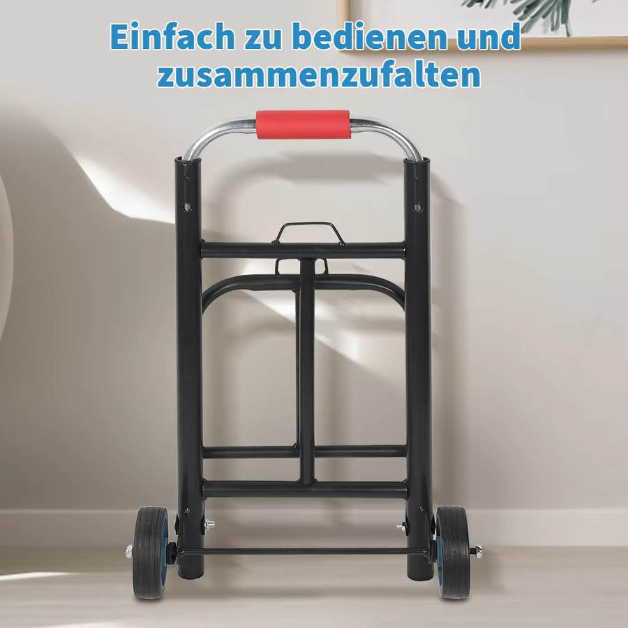 Klappbarer Handwagen LONENESSL als ausziehbarer Handkarren und Einkaufstrolley mit Bündelseilen in Schwarz - Bild 2
