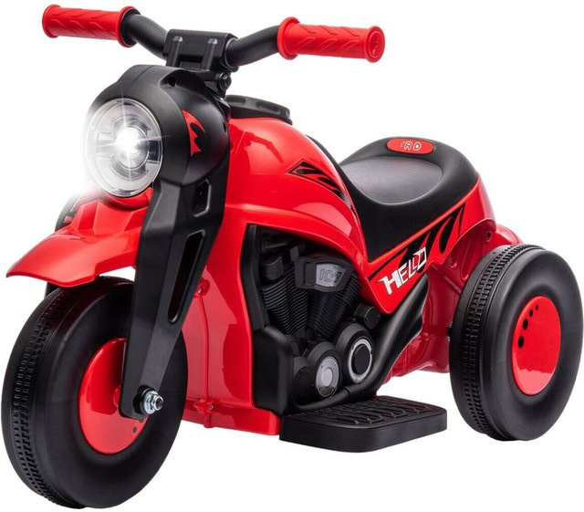 AIYAPLAY Elektro Kindermotorrad, 6V, mit Seifenblasenmaschine, Musik, Scheinwerfer, Rot, ab 2 Jahre - Bild 3